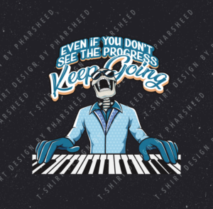 Musician playing piano art for t shirt company | Diseño de Camiseta por Pharsheed