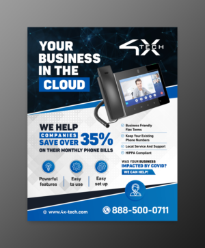 4X-Tech VoIP COMMERCIAL PHONE FLYER | Flyer-Design von ecorokerz