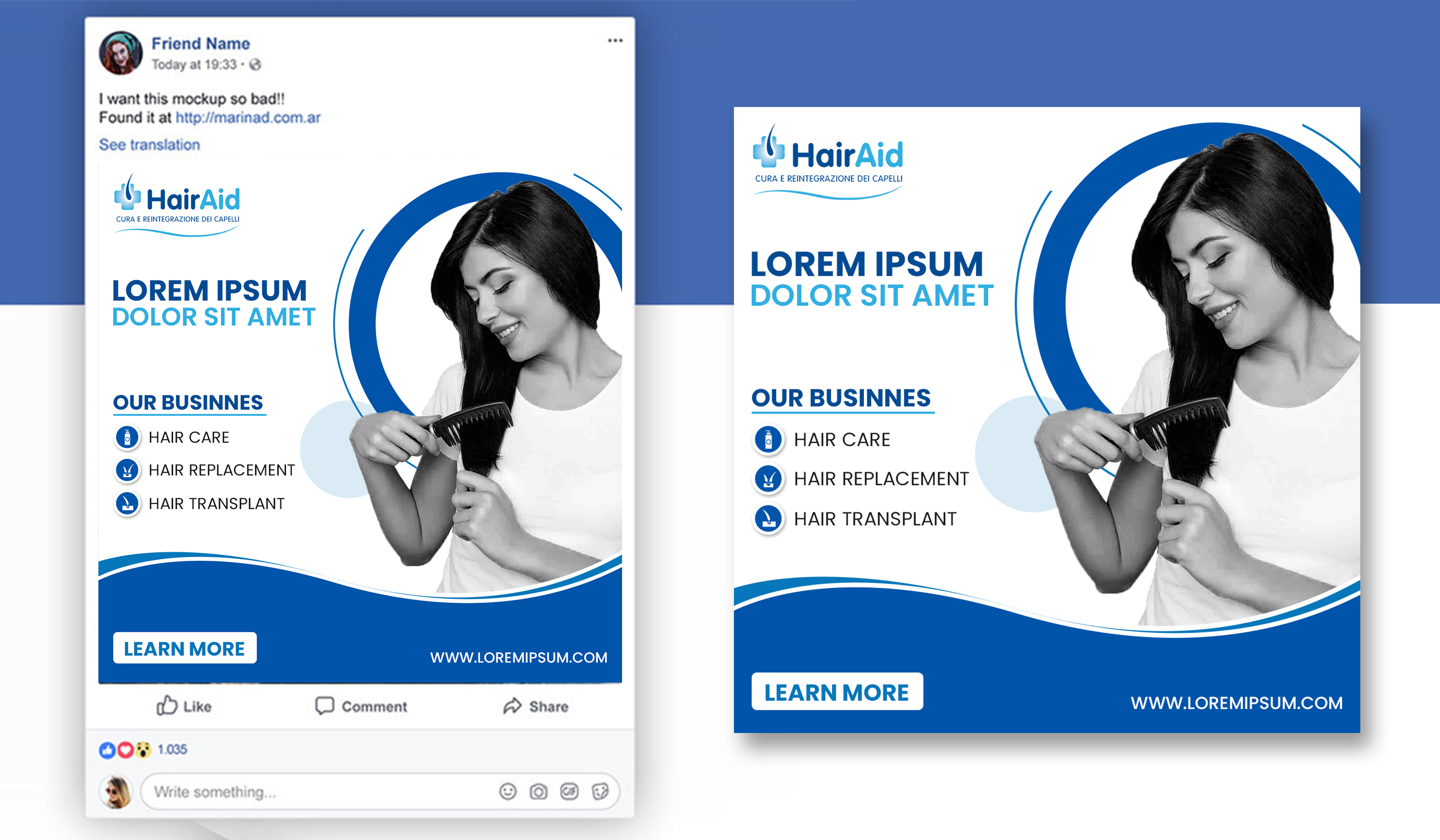 Diseño de Facebook por Graphic Storm para HAIRAID | Diseño #27249307
