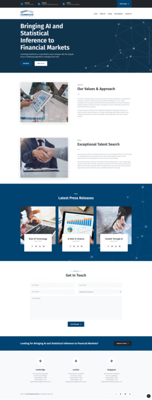 Website design for Cambridge based systematic hedge fund | Web Design by Graphicsbox