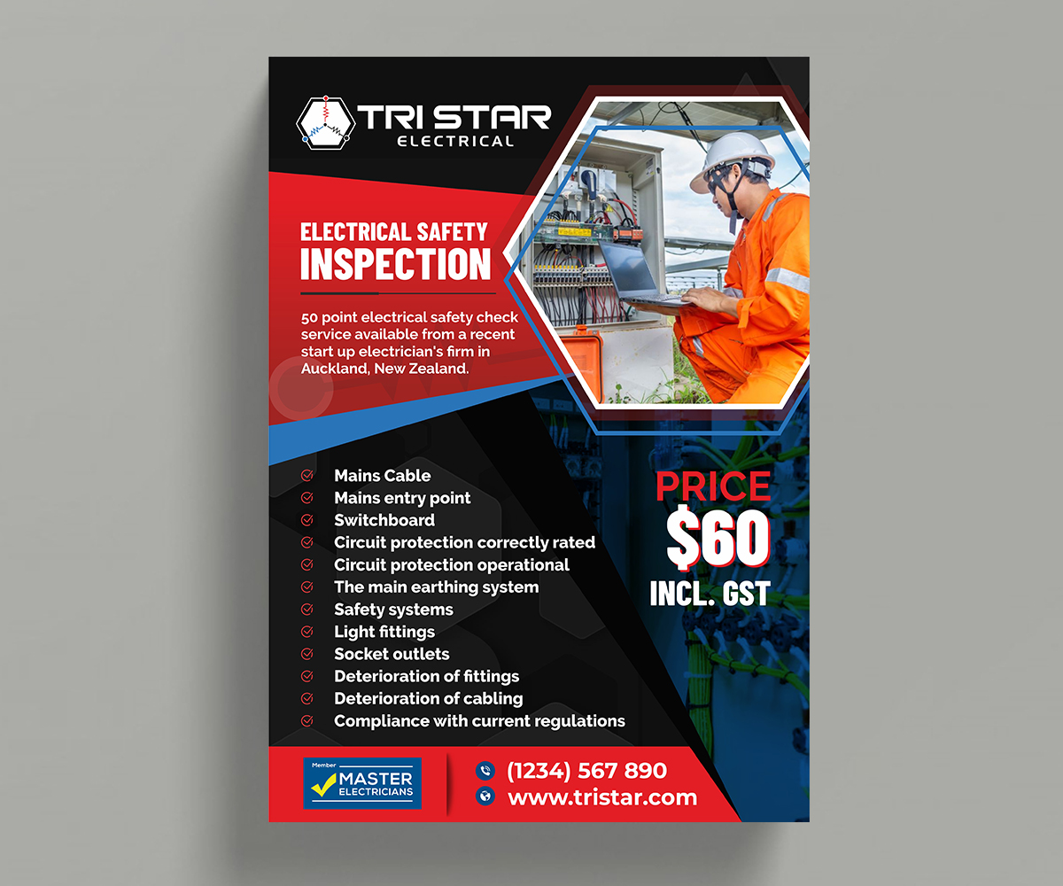 Flyer Design by ecorokerz for Tri Star Electrical | Design #27254819