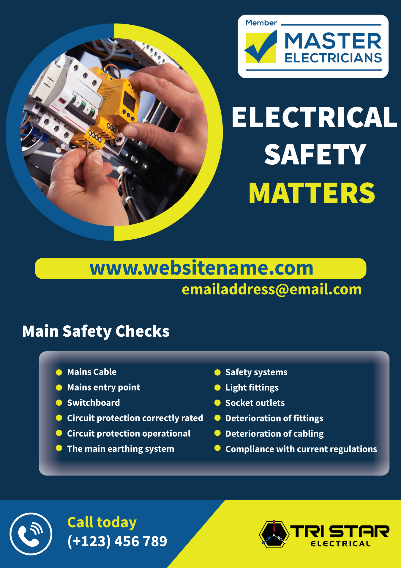 Flyer Design by betablocker for Tri Star Electrical | Design #27267955