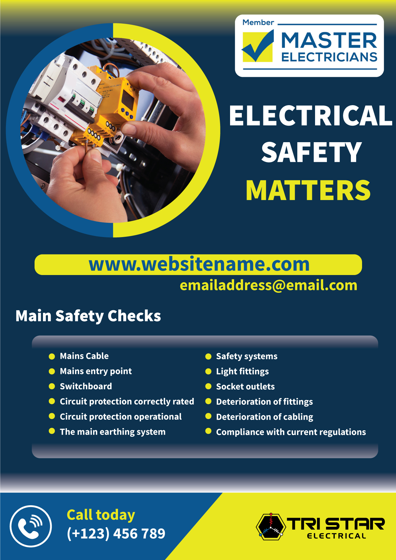 Flyer Design by betablocker for Tri Star Electrical | Design #27267956