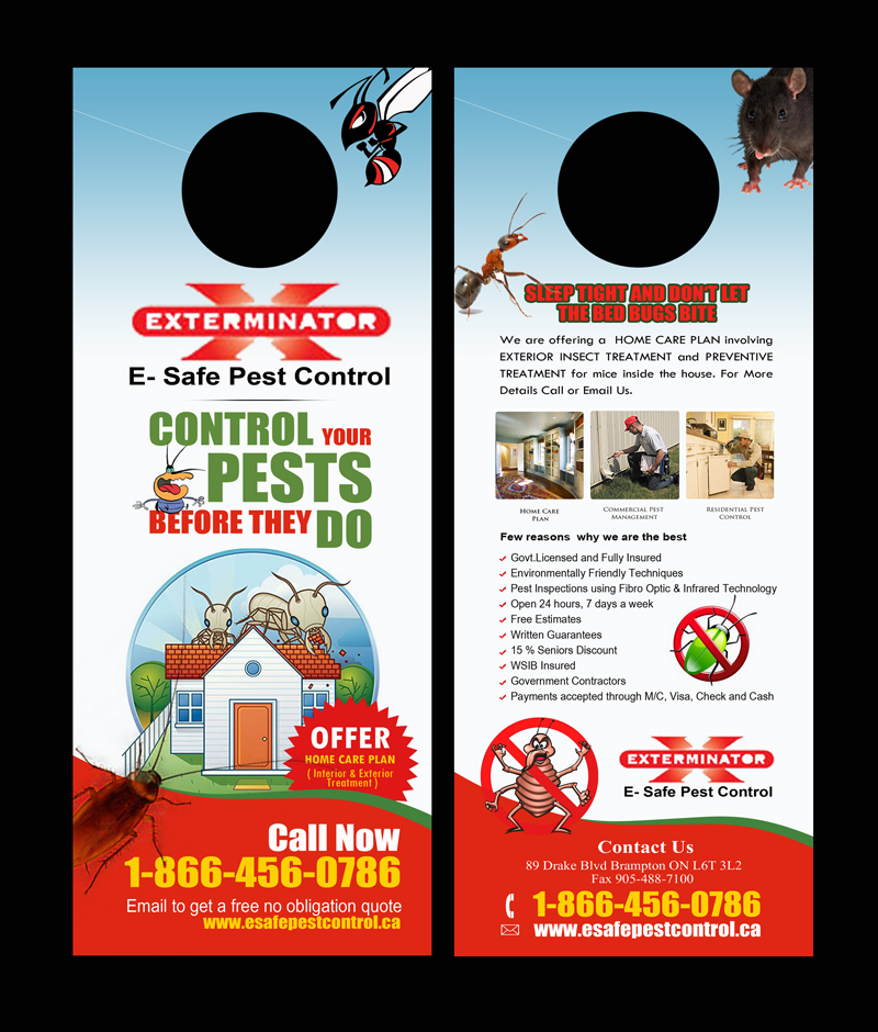 serious professional residential advertisement design for a pest control flyers