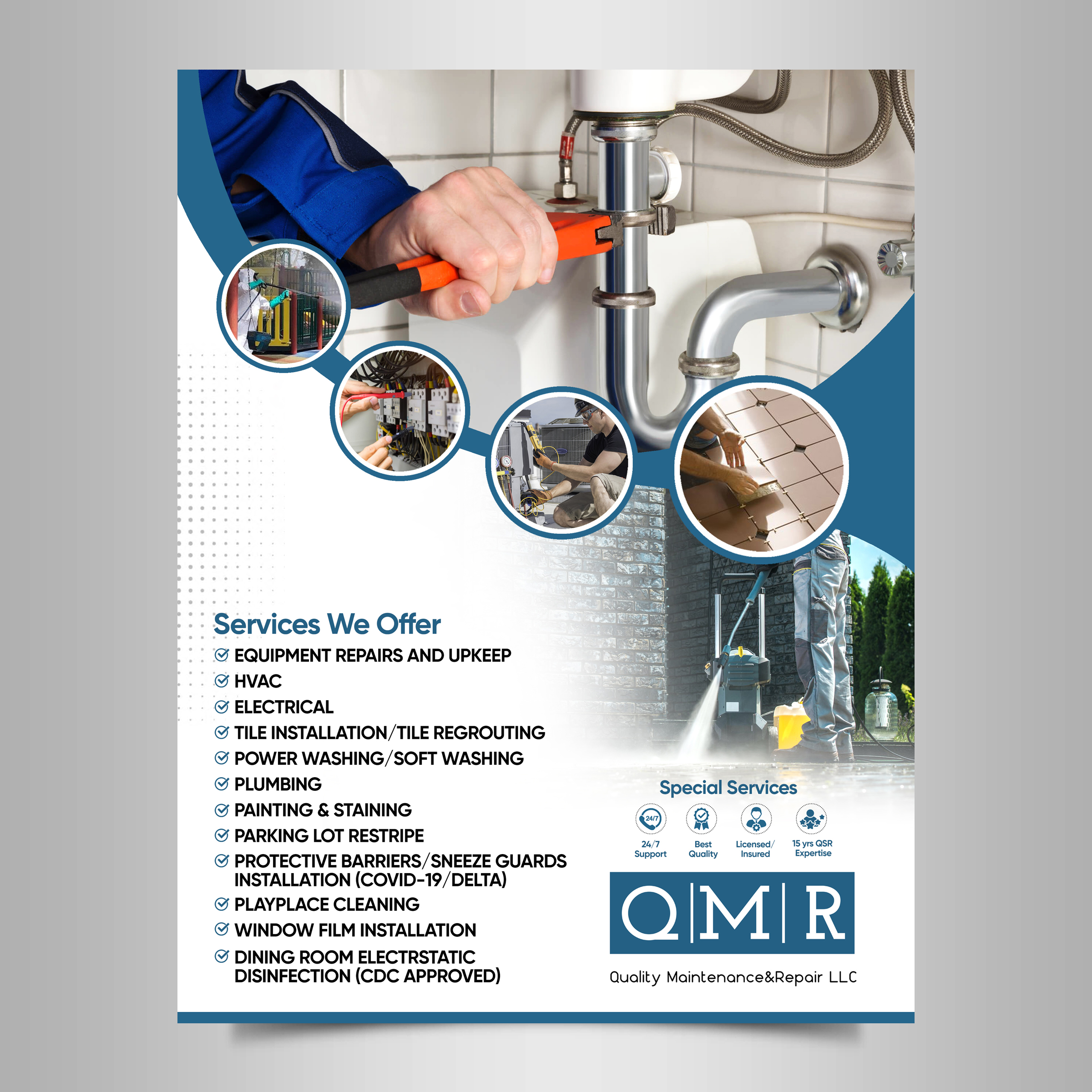 Flyer Design by Designers Hub for Quality Maintenance and Repairs LLC dba. QMR LLC | Design #27377393