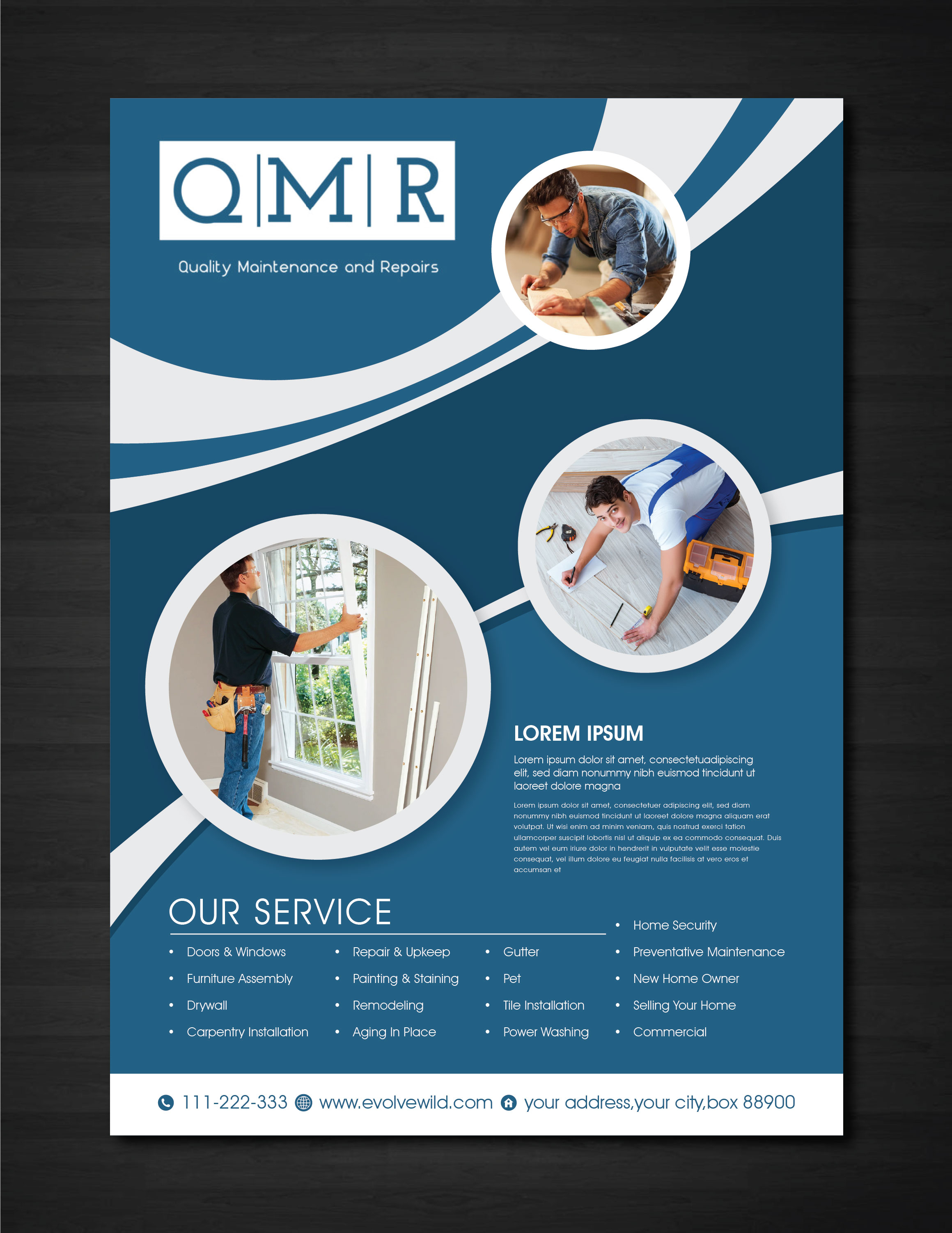 Flyer-Design von artbitin für Quality Maintenance and Repairs LLC dba. QMR LLC | Design #27256225