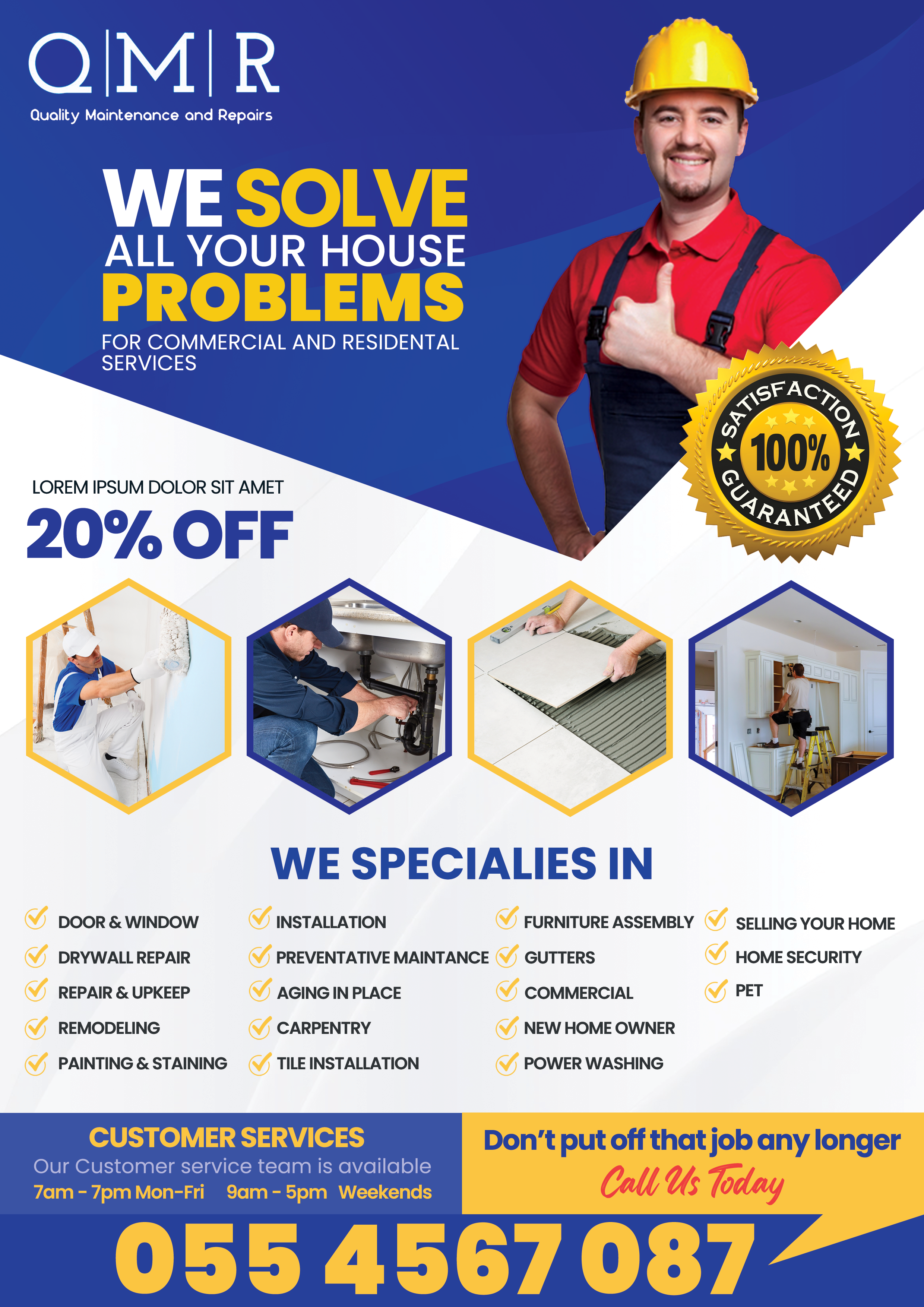 Flyer Design by buntijee1122 for Quality Maintenance and Repairs LLC dba. QMR LLC | Design #27257902