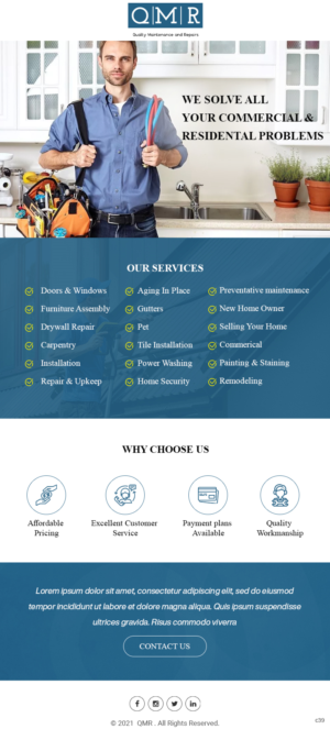 Flyer-Design von pb für Quality Maintenance and Repairs LLC dba. QMR LLC | Design: #27281250