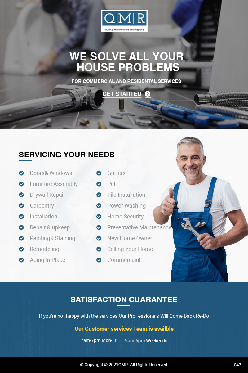Flyer Design by pb for Quality Maintenance and Repairs LLC dba. QMR LLC | Design #27281257