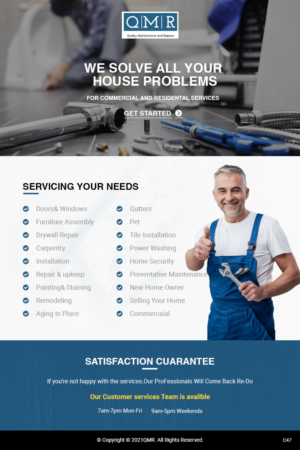 Flyer-Design von pb für Quality Maintenance and Repairs LLC dba. QMR LLC | Design: #27281257