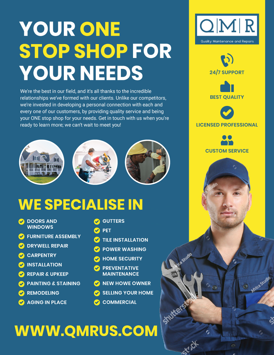 Flyer Design by JK18 for Quality Maintenance and Repairs LLC dba. QMR LLC | Design #27274373