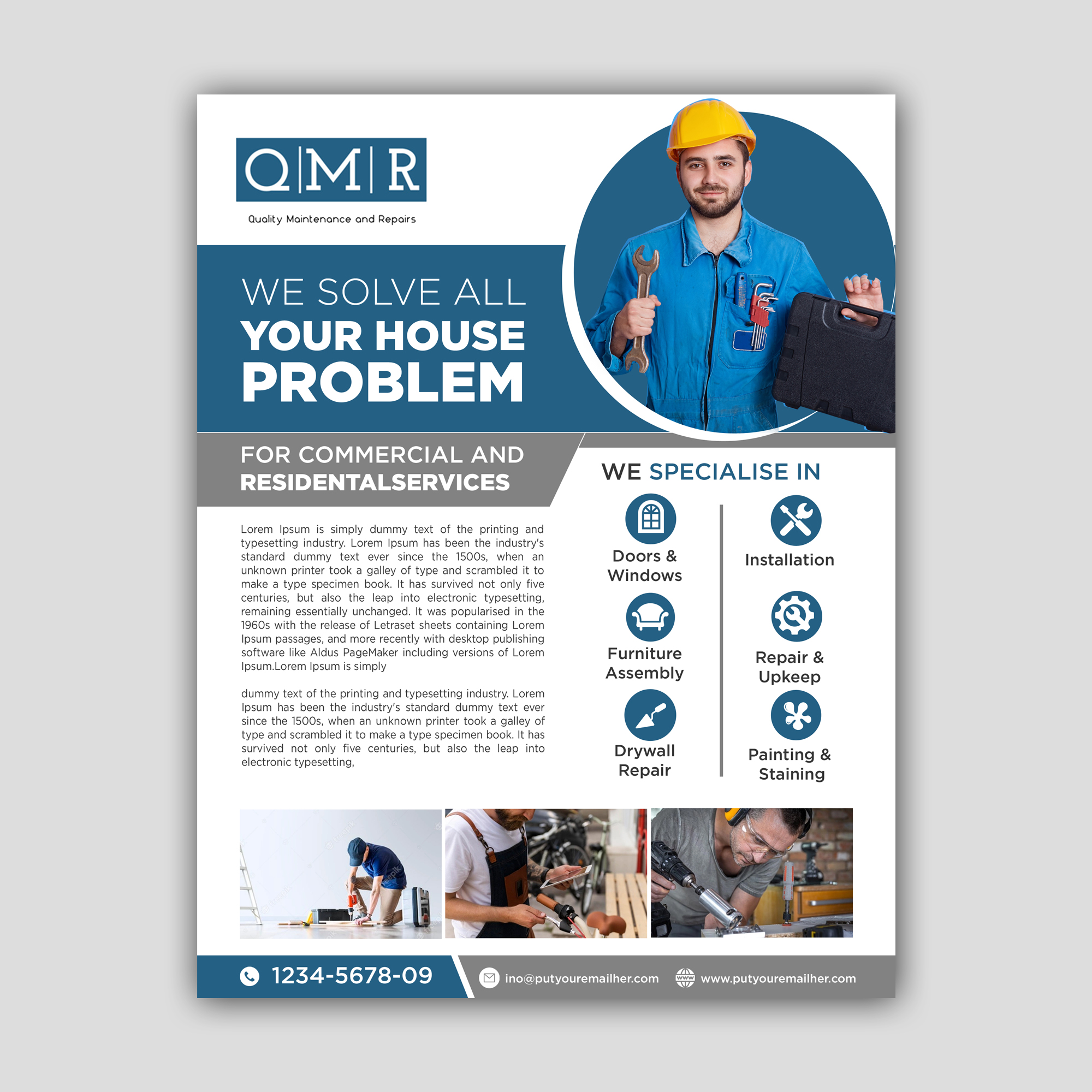 Flyer Design by debdesign for Quality Maintenance and Repairs LLC dba. QMR LLC | Design #27286802