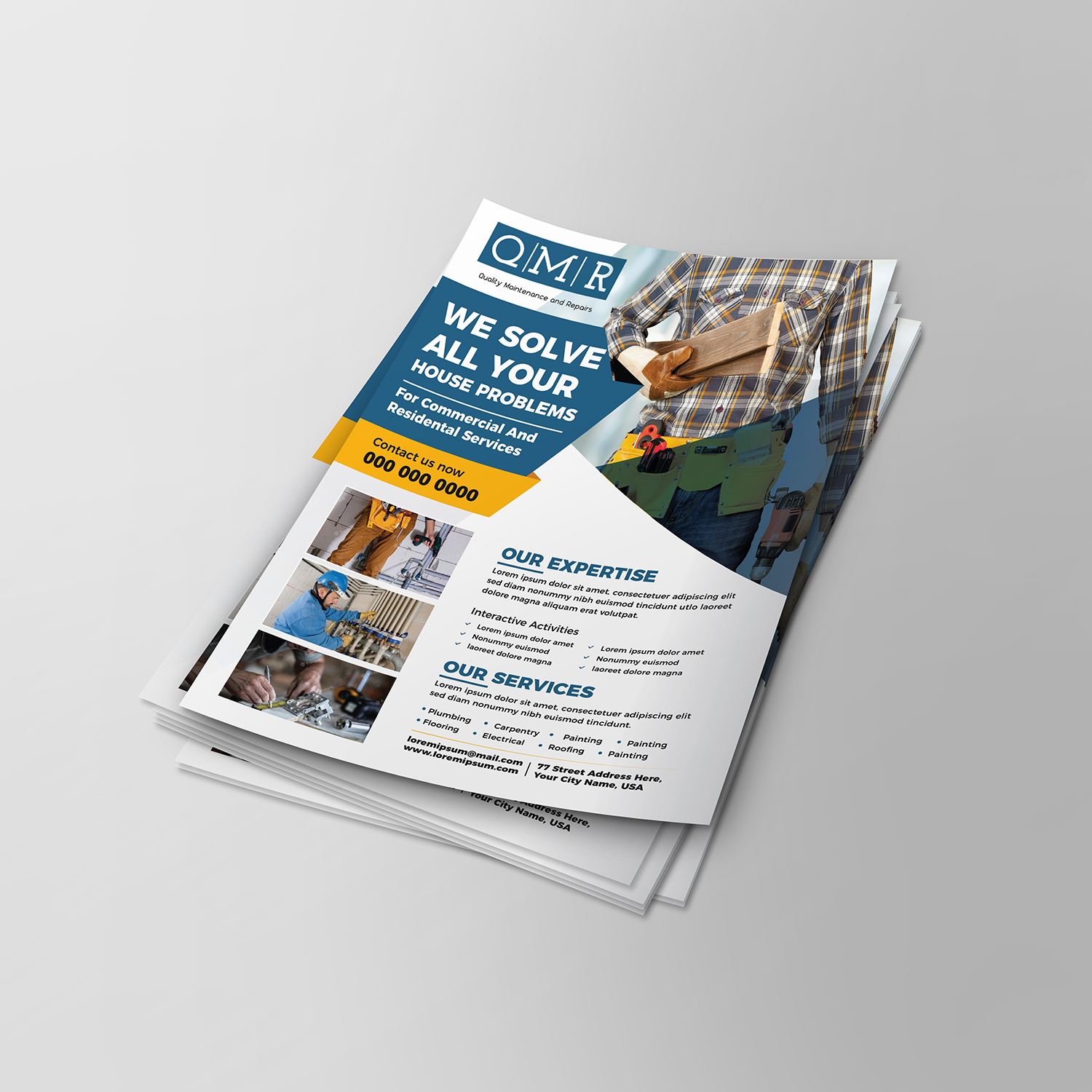 Diseño de Flyer por Deziners Zone para Quality Maintenance and Repairs LLC dba. QMR LLC | Diseño #27256955