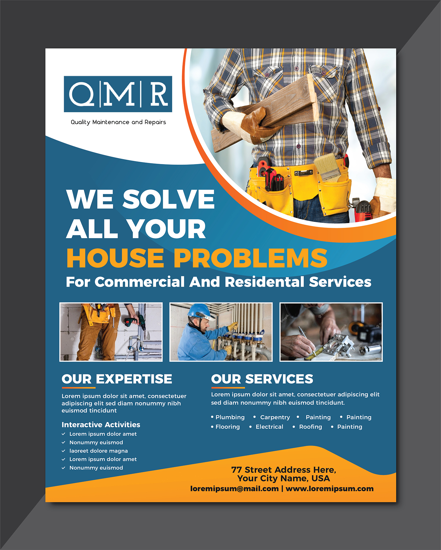 Flyer Design by Deziners Zone for Quality Maintenance and Repairs LLC dba. QMR LLC | Design #27256958