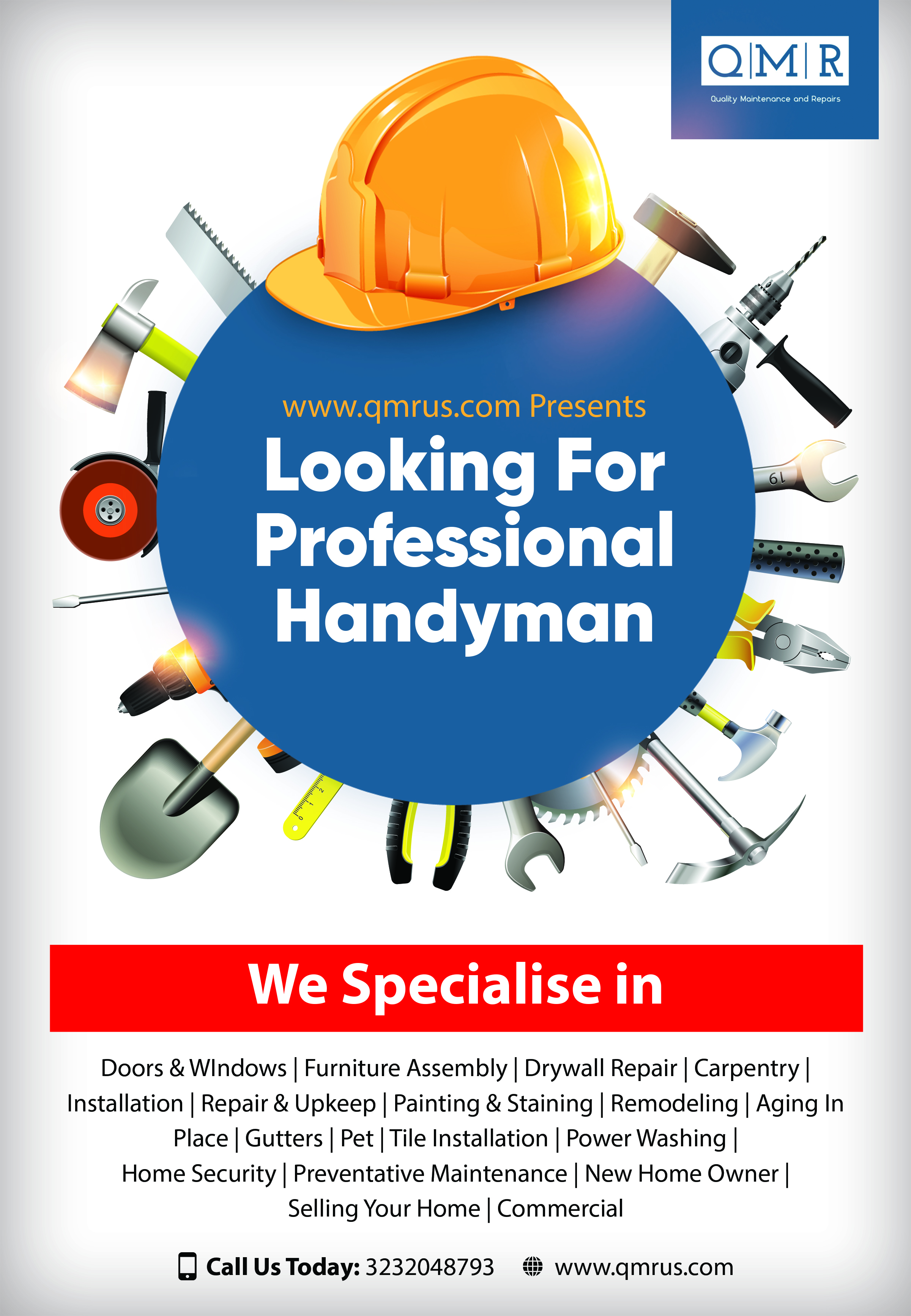 Diseño de Flyer por naynachauhan06 para Quality Maintenance and Repairs LLC dba. QMR LLC | Diseño #27270858