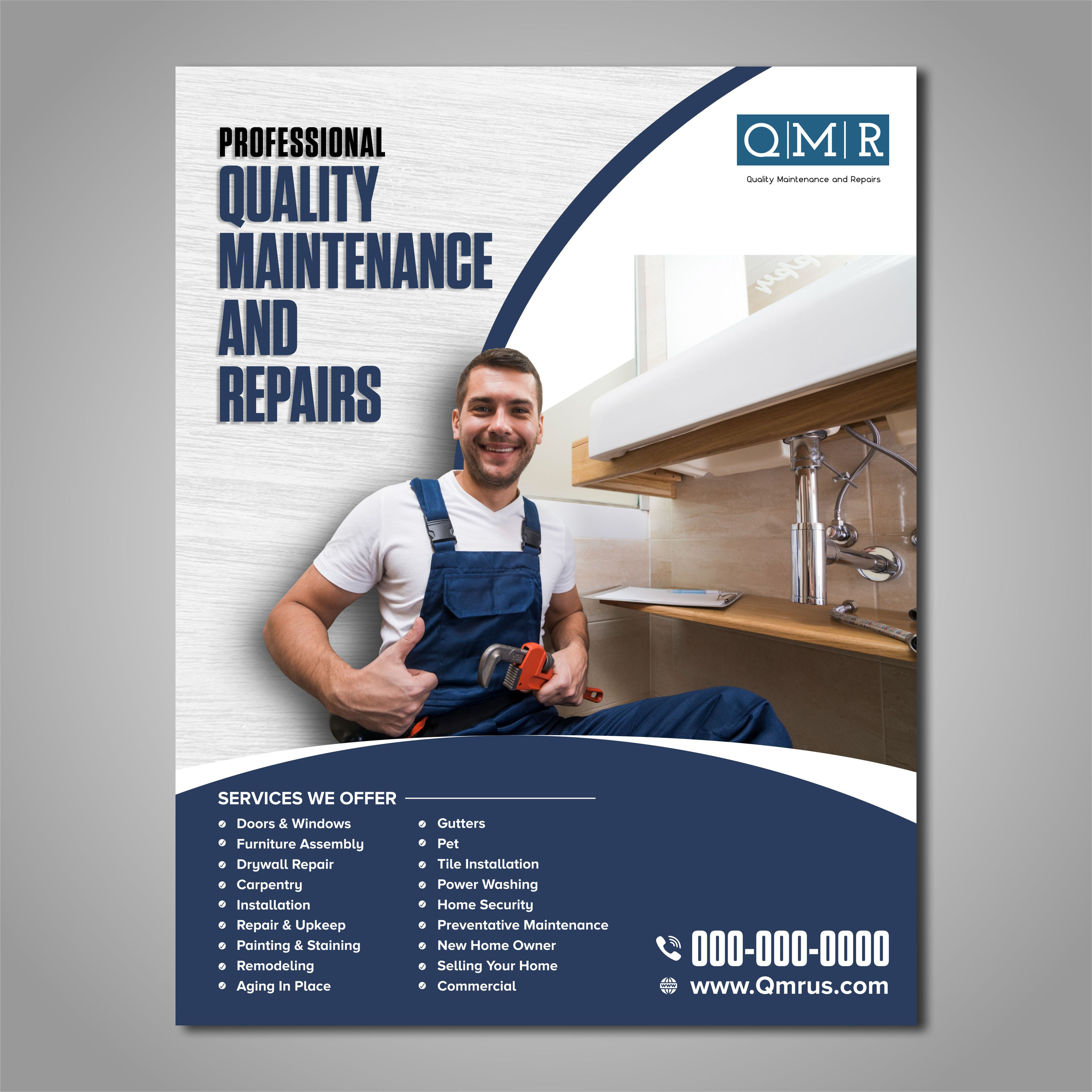 Diseño de Flyer por Fine Graphics House para Quality Maintenance and Repairs LLC dba. QMR LLC | Diseño #27258119