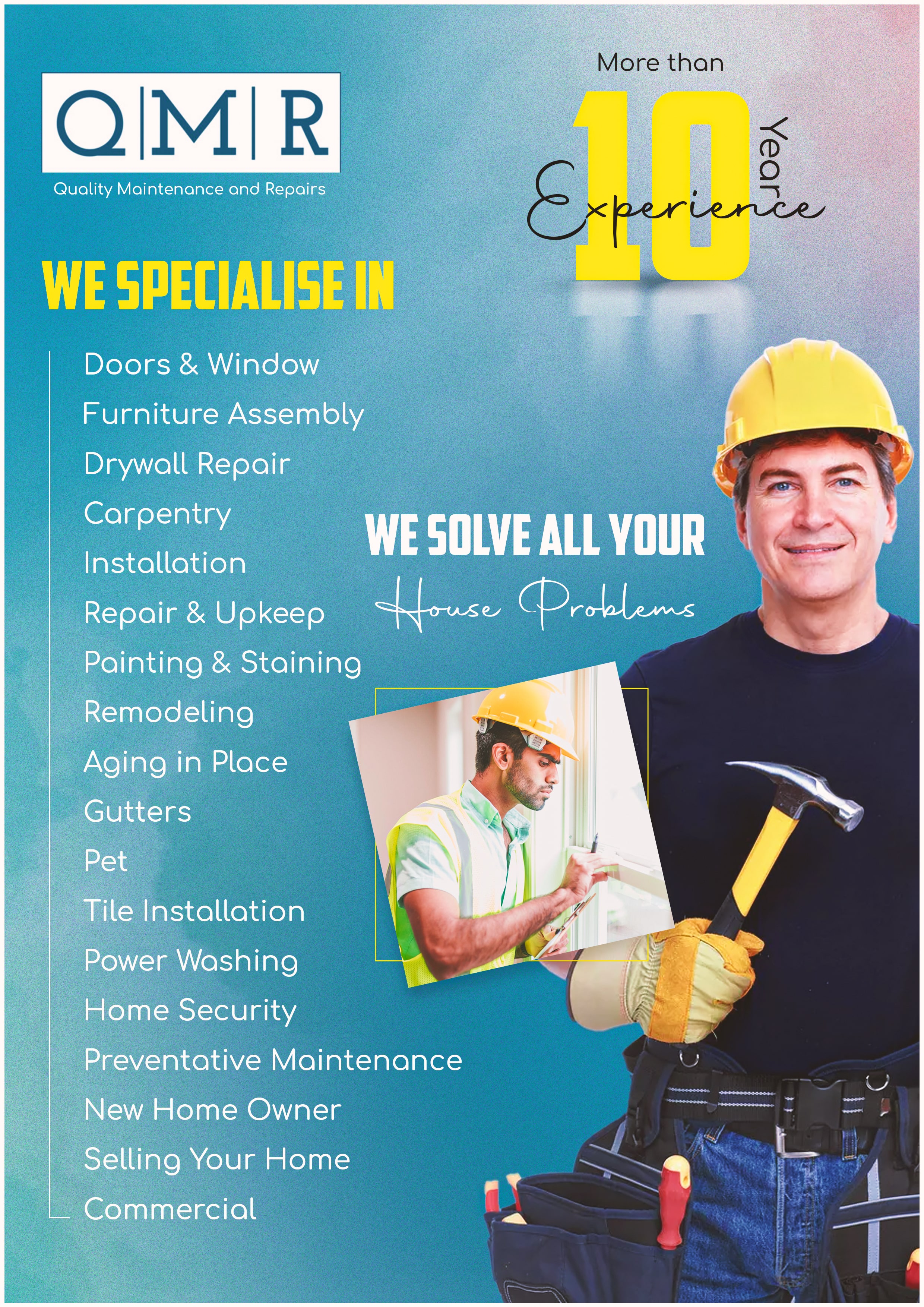 Flyer Design by sri_vicksan for Quality Maintenance and Repairs LLC dba. QMR LLC | Design #27286613