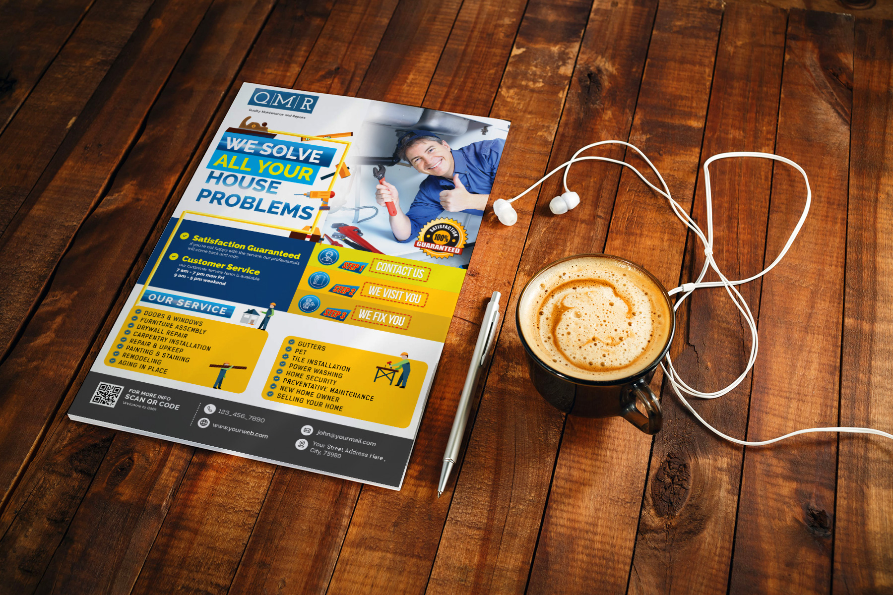 Diseño de Flyer por HeshanKavinda para Quality Maintenance and Repairs LLC dba. QMR LLC | Diseño #27272402