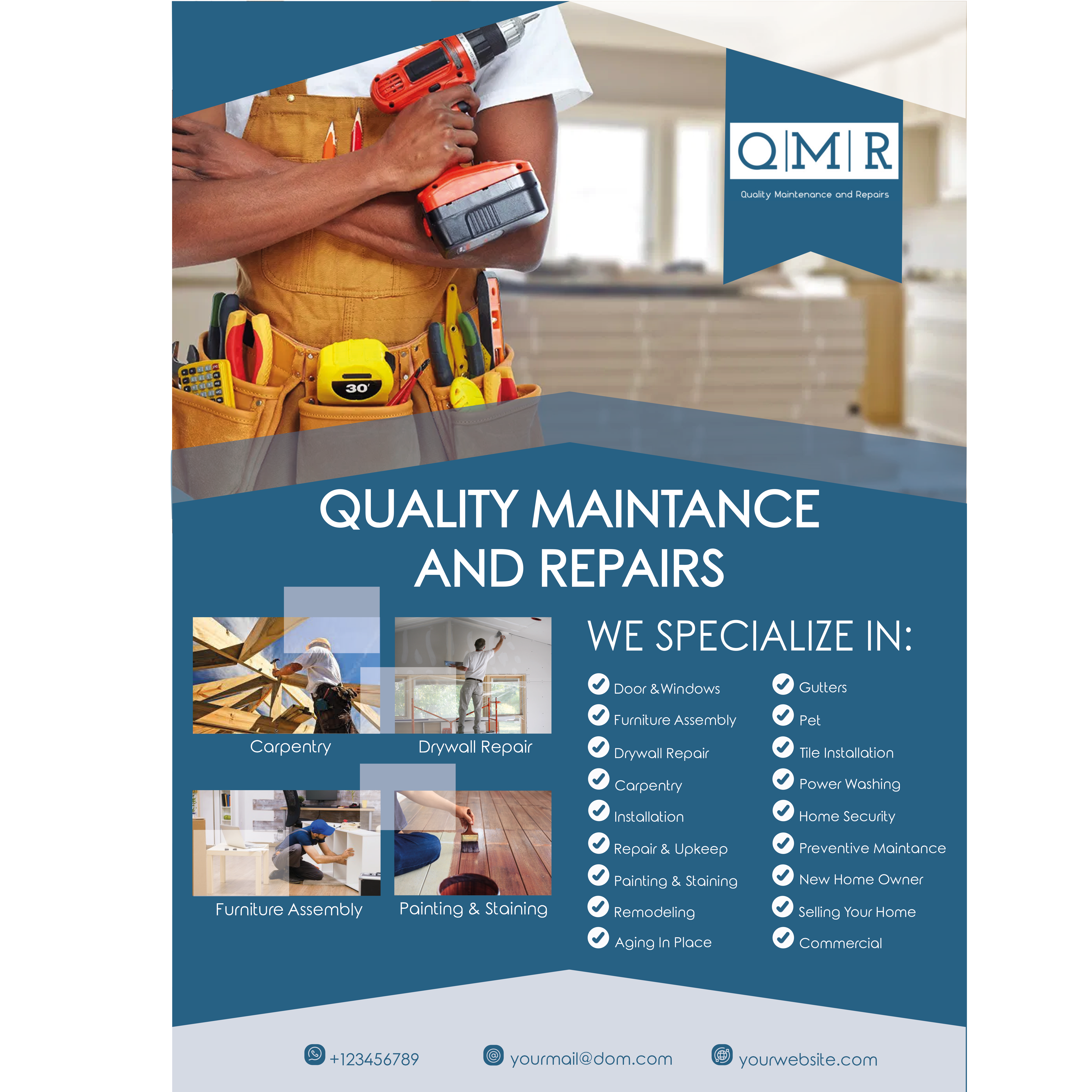 Flyer-Design von Yordana für Quality Maintenance and Repairs LLC dba. QMR LLC | Design #27279391