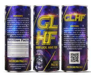 GLHF - Label for a lifestyle beer for gamers | Label Design by SAI DESIGNS