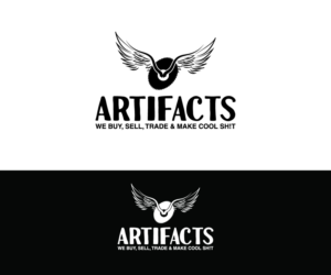 The company name is: ARTIFACTS   The tag line is:  Reclaimed Wood, Architectural Salvage & Antiques | Logo Design by rimu