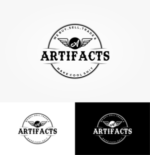The company name is: ARTIFACTS   The tag line is:  Reclaimed Wood, Architectural Salvage & Antiques | Diseño de Logo por ZeneFashions
