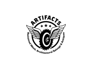 The company name is: ARTIFACTS   The tag line is:  Reclaimed Wood, Architectural Salvage & Antiques | Diseño de Logo por BNdesigner