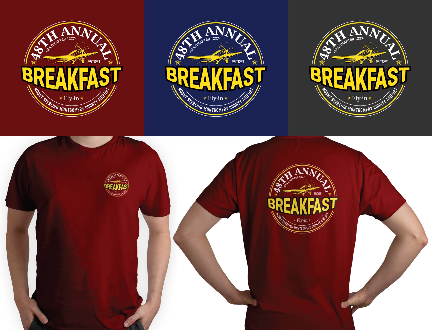 T-shirt Design by HAREESH (Creative Graphic Designer) for EAA Chapter 1227 | Design #27262630