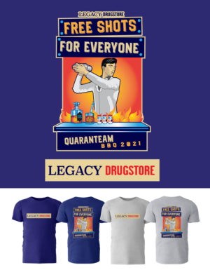 Free Shots for Everyone T shirt design (Pharmacy staff bbq) | T-Shirt-Design von dskyvbc