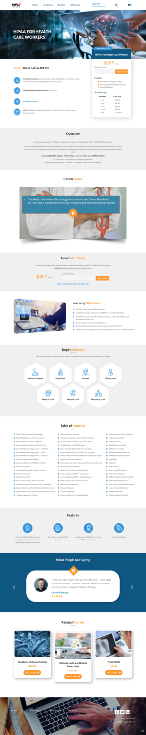 Web Design by pb for HIPAA Exams | Design: #27268110