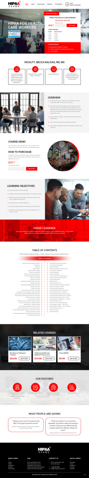 Web Design by pb for HIPAA Exams | Design: #27268111