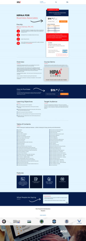 Web Design by pb for HIPAA Exams | Design: #27268112