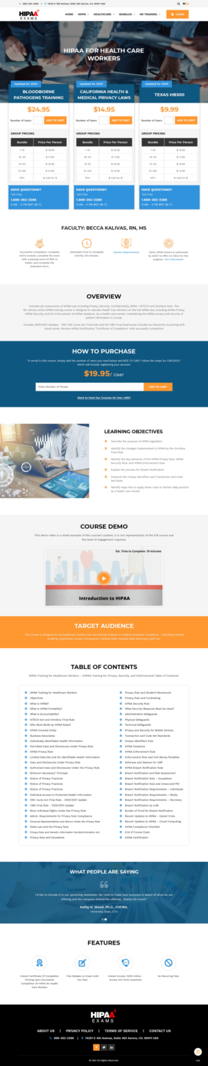 Web Design by pb for HIPAA Exams | Design: #27268118