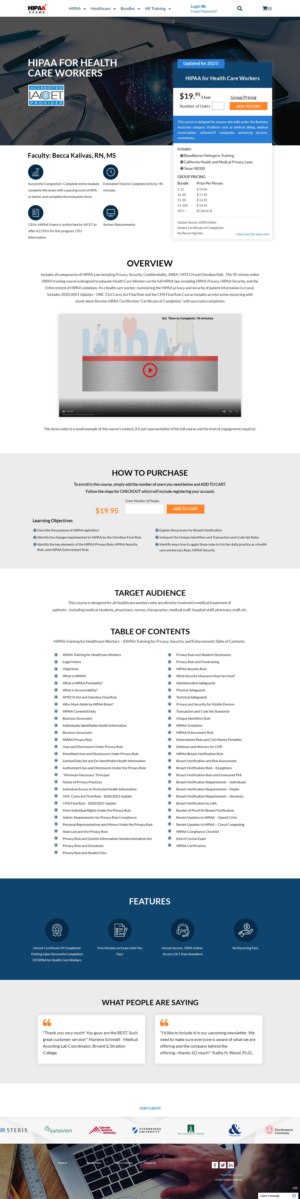 Web Design by pb for HIPAA Exams | Design: #27268119
