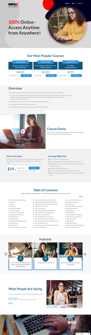 Web Design by pb for HIPAA Exams | Design: #27268120