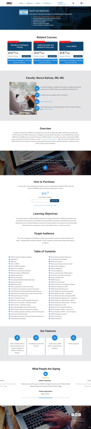 Web Design by pb for HIPAA Exams | Design: #27268122
