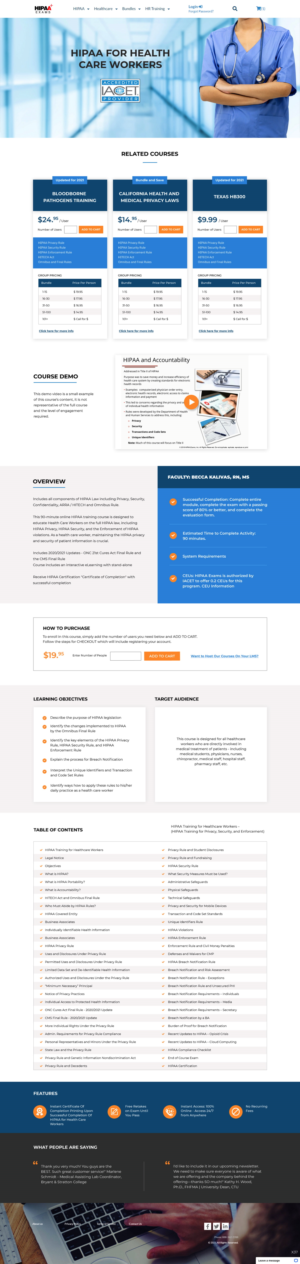 Web Design by pb for HIPAA Exams | Design: #27268124