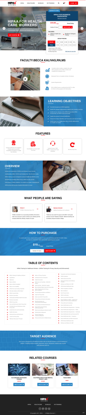 Web Design by pb for HIPAA Exams | Design: #27268125