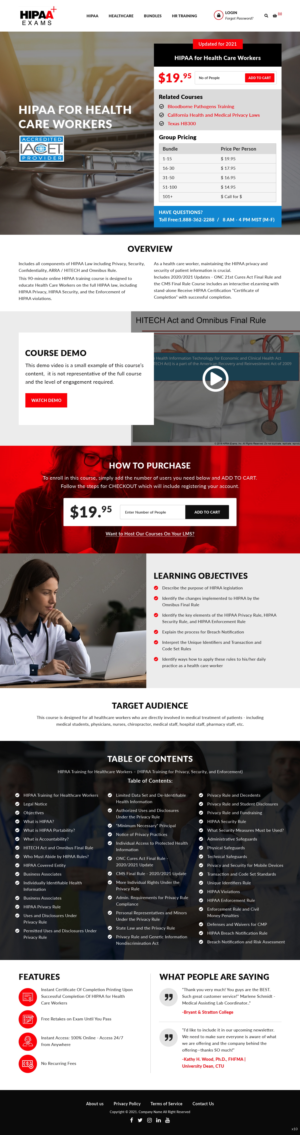 Web Design by pb for HIPAA Exams | Design: #27268126