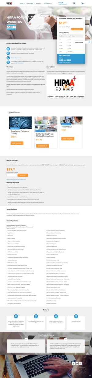 Web Design by pb for HIPAA Exams | Design: #27272814
