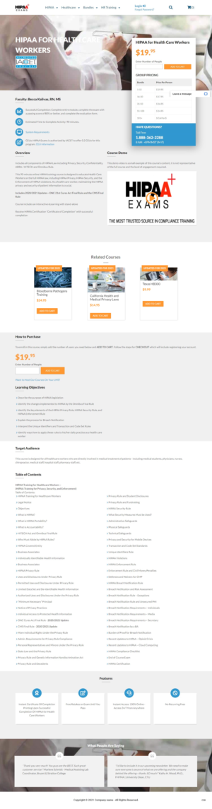 Web Design by pb for HIPAA Exams | Design: #27272816