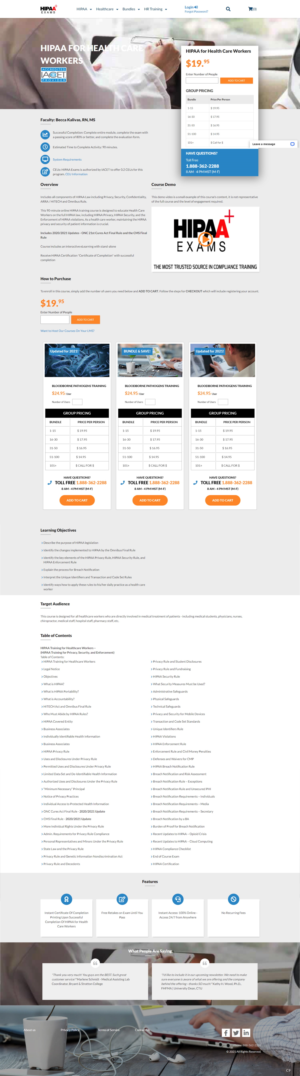 Web Design by pb for HIPAA Exams | Design: #27272817