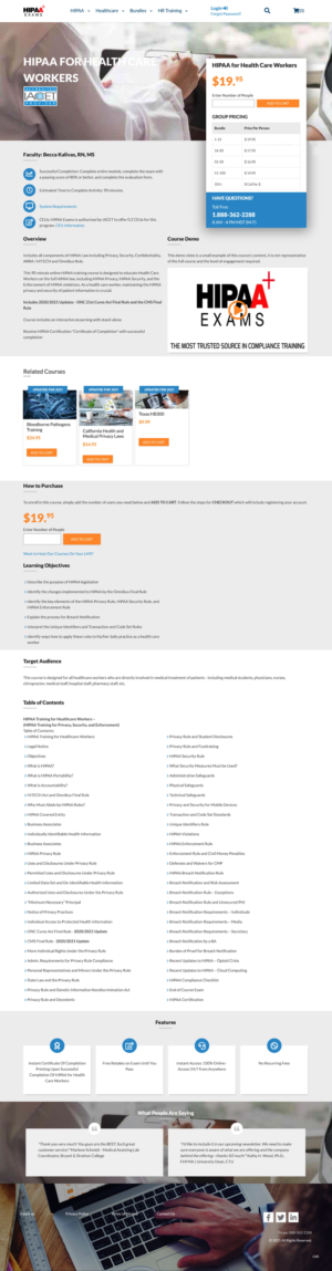 Web Design by pb for HIPAA Exams | Design: #27272821
