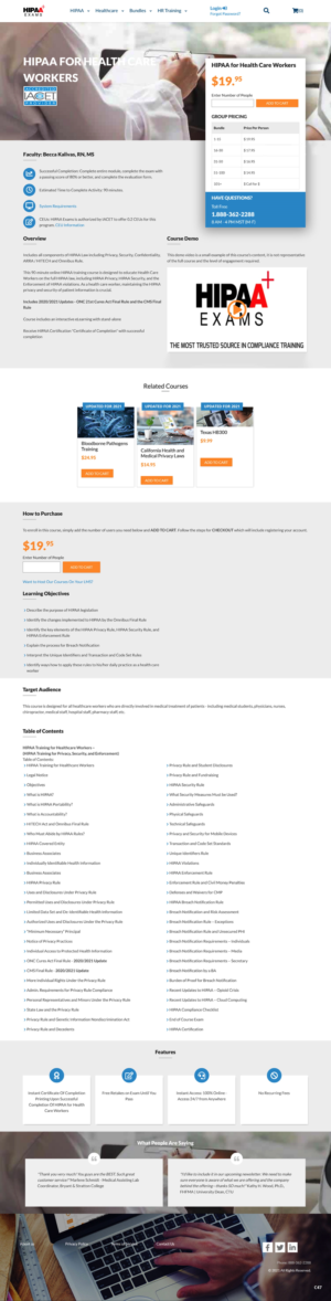 Web Design by pb for HIPAA Exams | Design: #27272822