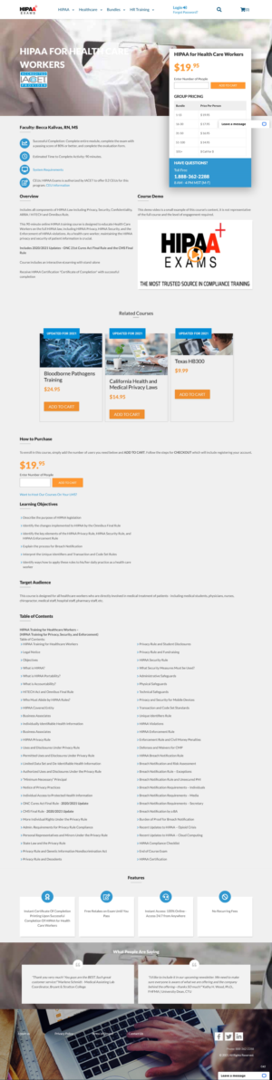 Web Design by pb for HIPAA Exams | Design: #27272823