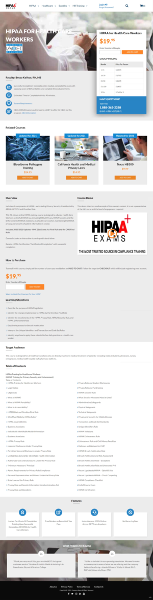 Web Design by pb for HIPAA Exams | Design: #27272825