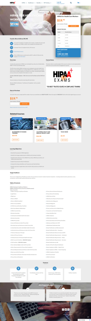 Web Design by pb for HIPAA Exams | Design: #27272832