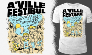 A'ville Festibul t-shirt,  A funny twist on the name of the yearly festival | Diseño de Camiseta por Falih A