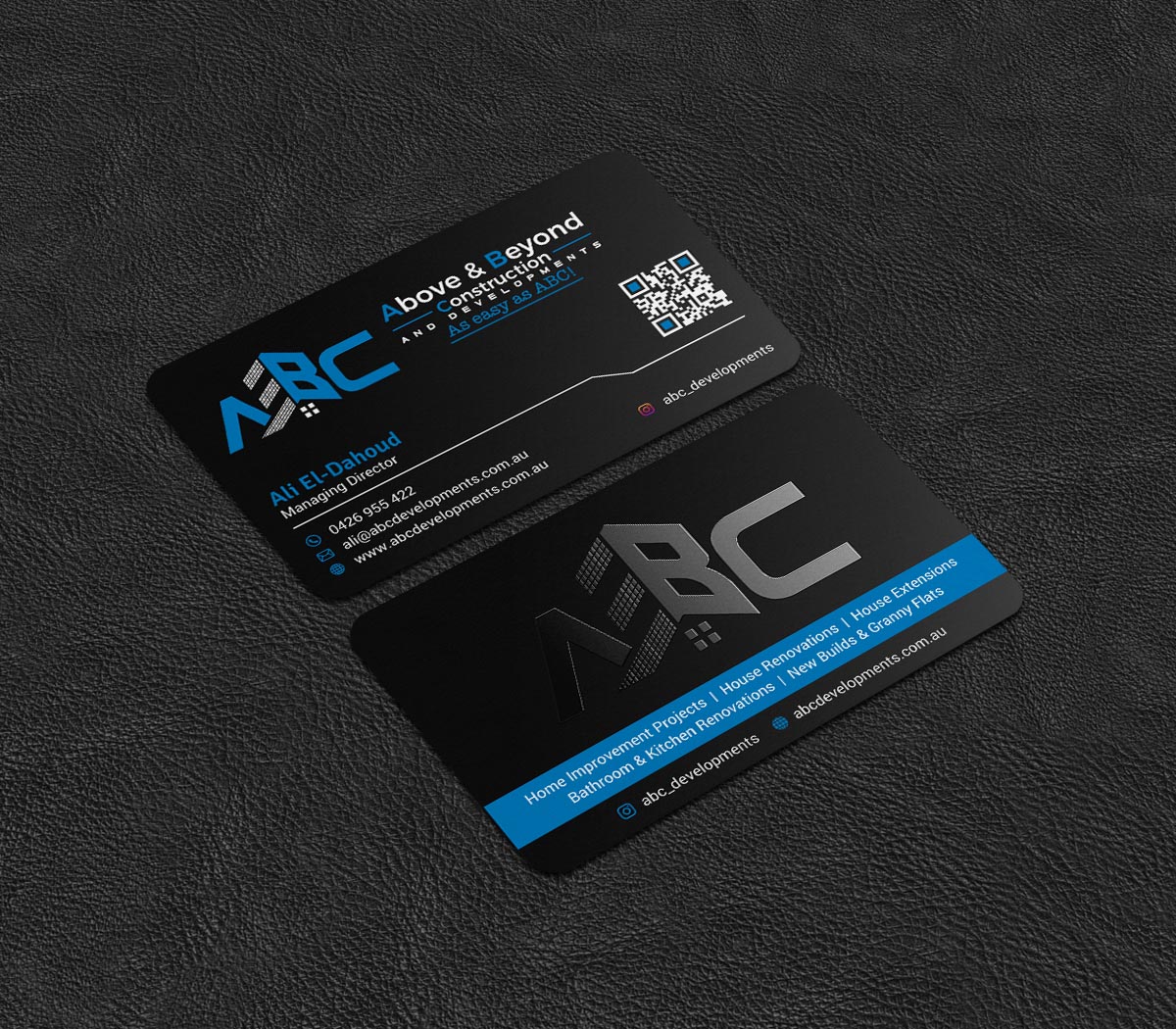 Business Card Design by INDIAN_Ashok for Above & Beyond Construction and Developments  | Design #27284353