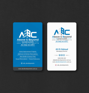 Business Card Design by INDIAN_Ashok for Above & Beyond Construction and Developments  | Design: #27284424